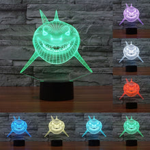 Load image into Gallery viewer, 7 Color Discoloration Creative Visual Stereo Lamp Desk Lamp Night Light, Positive Face Shark Style