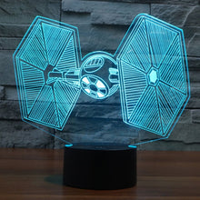 Load image into Gallery viewer, 7 Color Discoloration Creative Visual Stereo Lamp Desk Lamp Night Light, TIE Fighter Style