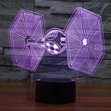 Load image into Gallery viewer, 7 Color Discoloration Creative Visual Stereo Lamp Desk Lamp Night Light, TIE Fighter Style