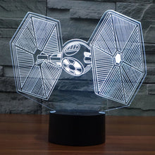 Load image into Gallery viewer, 7 Color Discoloration Creative Visual Stereo Lamp Desk Lamp Night Light, TIE Fighter Style