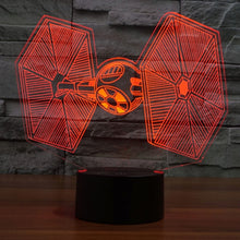 Load image into Gallery viewer, 7 Color Discoloration Creative Visual Stereo Lamp Desk Lamp Night Light, TIE Fighter Style