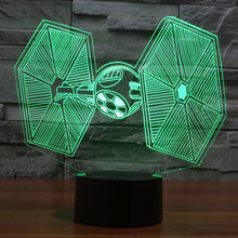 Load image into Gallery viewer, 7 Color Discoloration Creative Visual Stereo Lamp Desk Lamp Night Light, TIE Fighter Style