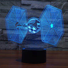 Load image into Gallery viewer, 7 Color Discoloration Creative Visual Stereo Lamp Desk Lamp Night Light, TIE Fighter Style