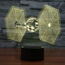 Load image into Gallery viewer, 7 Color Discoloration Creative Visual Stereo Lamp Desk Lamp Night Light, TIE Fighter Style