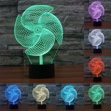 Load image into Gallery viewer, 7 Color Discoloration Creative Visual Stereo Lamp Desk Lamp Night Light, Big Pinwheel Style