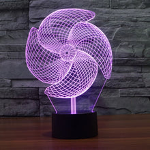 Load image into Gallery viewer, 7 Color Discoloration Creative Visual Stereo Lamp Desk Lamp Night Light, Big Pinwheel Style