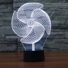 Load image into Gallery viewer, 7 Color Discoloration Creative Visual Stereo Lamp Desk Lamp Night Light, Big Pinwheel Style