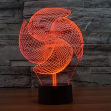 Load image into Gallery viewer, 7 Color Discoloration Creative Visual Stereo Lamp Desk Lamp Night Light, Big Pinwheel Style