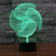 Load image into Gallery viewer, 7 Color Discoloration Creative Visual Stereo Lamp Desk Lamp Night Light, Big Pinwheel Style