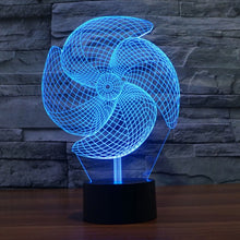 Load image into Gallery viewer, 7 Color Discoloration Creative Visual Stereo Lamp Desk Lamp Night Light, Big Pinwheel Style