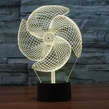 Load image into Gallery viewer, 7 Color Discoloration Creative Visual Stereo Lamp Desk Lamp Night Light, Big Pinwheel Style