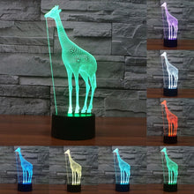 Load image into Gallery viewer, 7 Color Discoloration Creative Visual Stereo Lamp Desk Lamp Night Light, Giraffe Style