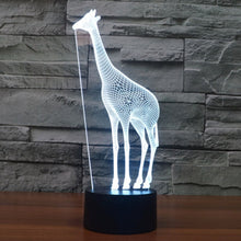 Load image into Gallery viewer, 7 Color Discoloration Creative Visual Stereo Lamp Desk Lamp Night Light, Giraffe Style
