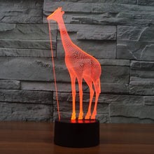 Load image into Gallery viewer, 7 Color Discoloration Creative Visual Stereo Lamp Desk Lamp Night Light, Giraffe Style