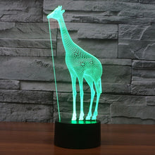 Load image into Gallery viewer, 7 Color Discoloration Creative Visual Stereo Lamp Desk Lamp Night Light, Giraffe Style