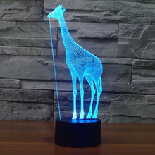 Load image into Gallery viewer, 7 Color Discoloration Creative Visual Stereo Lamp Desk Lamp Night Light, Giraffe Style