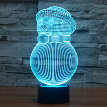 Load image into Gallery viewer, 7 Color Discoloration Creative Visual Stereo Lamp Desk Lamp Night Light, Snowman Style