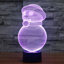 Load image into Gallery viewer, 7 Color Discoloration Creative Visual Stereo Lamp Desk Lamp Night Light, Snowman Style