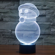 Load image into Gallery viewer, 7 Color Discoloration Creative Visual Stereo Lamp Desk Lamp Night Light, Snowman Style