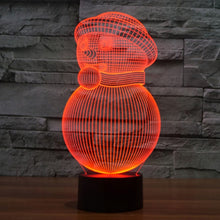 Load image into Gallery viewer, 7 Color Discoloration Creative Visual Stereo Lamp Desk Lamp Night Light, Snowman Style
