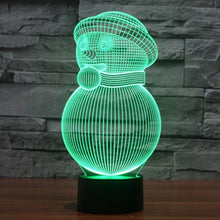 Load image into Gallery viewer, 7 Color Discoloration Creative Visual Stereo Lamp Desk Lamp Night Light, Snowman Style
