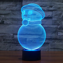 Load image into Gallery viewer, 7 Color Discoloration Creative Visual Stereo Lamp Desk Lamp Night Light, Snowman Style
