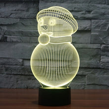 Load image into Gallery viewer, 7 Color Discoloration Creative Visual Stereo Lamp Desk Lamp Night Light, Snowman Style
