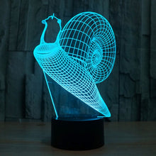 Load image into Gallery viewer, 7 Color Discoloration Creative Visual Stereo Lamp Desk Lamp Night Light, Snail Style