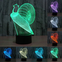 Load image into Gallery viewer, 7 Color Discoloration Creative Visual Stereo Lamp Desk Lamp Night Light, Snail Style