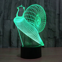 Load image into Gallery viewer, 7 Color Discoloration Creative Visual Stereo Lamp Desk Lamp Night Light, Snail Style