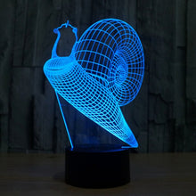 Load image into Gallery viewer, 7 Color Discoloration Creative Visual Stereo Lamp Desk Lamp Night Light, Snail Style