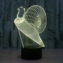 Load image into Gallery viewer, 7 Color Discoloration Creative Visual Stereo Lamp Desk Lamp Night Light, Snail Style