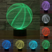 Load image into Gallery viewer, 7 Color Discoloration Creative Visual Stereo Lamp Desk Lamp Night Light, Basketball Style