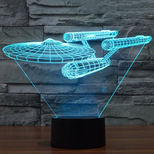 Load image into Gallery viewer, 7 Color Discoloration Creative Visual Stereo Lamp Desk Lamp Night Light, Star Trek Battleship Style