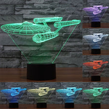 Load image into Gallery viewer, 7 Color Discoloration Creative Visual Stereo Lamp Desk Lamp Night Light, Star Trek Battleship Style