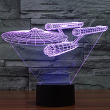 Load image into Gallery viewer, 7 Color Discoloration Creative Visual Stereo Lamp Desk Lamp Night Light, Star Trek Battleship Style
