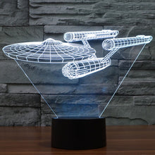 Load image into Gallery viewer, 7 Color Discoloration Creative Visual Stereo Lamp Desk Lamp Night Light, Star Trek Battleship Style