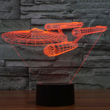 Load image into Gallery viewer, 7 Color Discoloration Creative Visual Stereo Lamp Desk Lamp Night Light, Star Trek Battleship Style