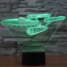 Load image into Gallery viewer, 7 Color Discoloration Creative Visual Stereo Lamp Desk Lamp Night Light, Star Trek Battleship Style