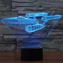 Load image into Gallery viewer, 7 Color Discoloration Creative Visual Stereo Lamp Desk Lamp Night Light, Star Trek Battleship Style