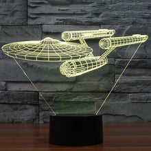 Load image into Gallery viewer, 7 Color Discoloration Creative Visual Stereo Lamp Desk Lamp Night Light, Star Trek Battleship Style