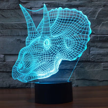 Load image into Gallery viewer, 7 Color Discoloration Creative Visual Stereo Lamp Desk Lamp Night Light, Dinosaur Style