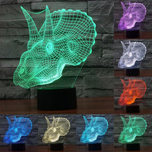 Load image into Gallery viewer, 7 Color Discoloration Creative Visual Stereo Lamp Desk Lamp Night Light, Dinosaur Style