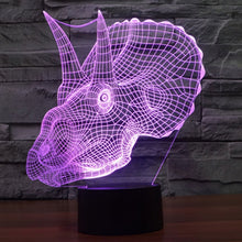 Load image into Gallery viewer, 7 Color Discoloration Creative Visual Stereo Lamp Desk Lamp Night Light, Dinosaur Style