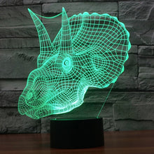 Load image into Gallery viewer, 7 Color Discoloration Creative Visual Stereo Lamp Desk Lamp Night Light, Dinosaur Style