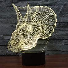 Load image into Gallery viewer, 7 Color Discoloration Creative Visual Stereo Lamp Desk Lamp Night Light, Dinosaur Style