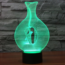 Load image into Gallery viewer, 7 Color Discoloration Creative Visual Stereo Lamp Desk Lamp Night Light, Bird In The Cage Style