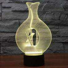 Load image into Gallery viewer, 7 Color Discoloration Creative Visual Stereo Lamp Desk Lamp Night Light, Bird In The Cage Style