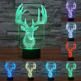 7 Color Discoloration Creative Visual Stereo Lamp Desk Lamp Night Light, Elaphurus Davidianus Style