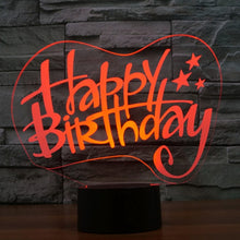 Load image into Gallery viewer, 7 Color Discoloration Creative Visual Stereo Lamp Desk Lamp Night Light, Happy Birthday Style